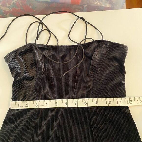 Free People Black Ribbed Velvet Maxi Dress Size XS Tagged - Picture 14 of 16